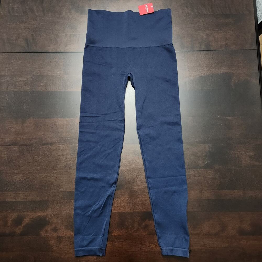 NWT Spanx Look At Me Now Seamless Ankle Zip Navy Leggings Size 1X
